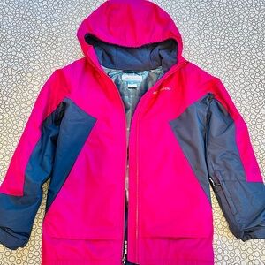 Columbia Pink and Navy Omni Heat Ski Jacket - Girl size M
